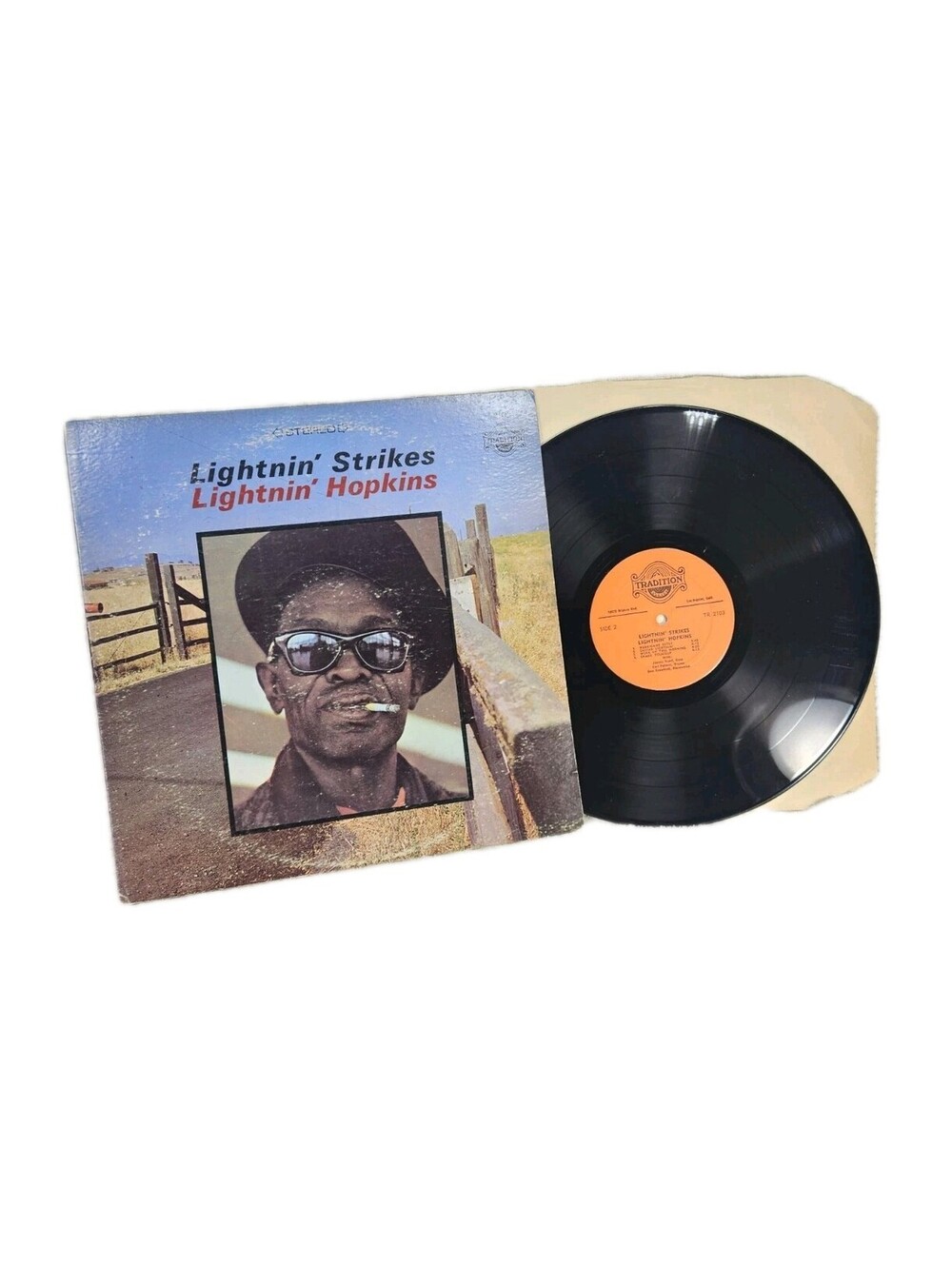 Lightnin Hopkins Lightning Strikes LP Tradition Records TR 2103 Blues Vtg Vinyl